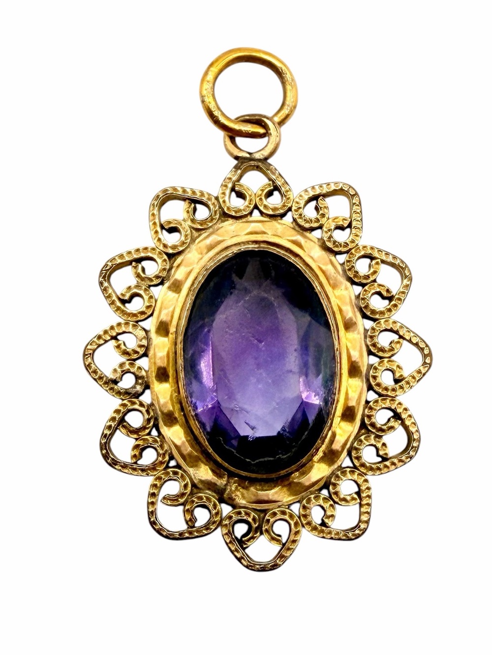 Antique Gold Filled Amethyst Pendant